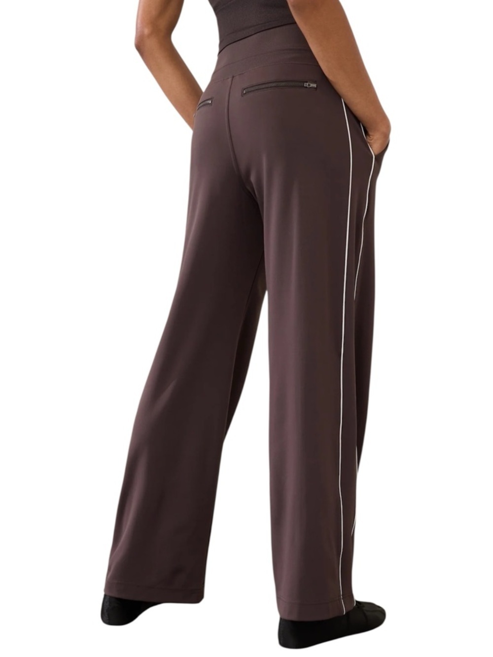 ATHLETA HIGH RISE WIDE LEG TRACK ATHLETIC PANTS XL